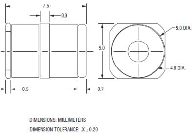 Chart - Bourns 2030-XXT-SM 3-Pole Miniature Gas Discharge Tube Chart - Bourns 2030-XXT-SM 3-Pole Miniature Gas Discharge Tube
